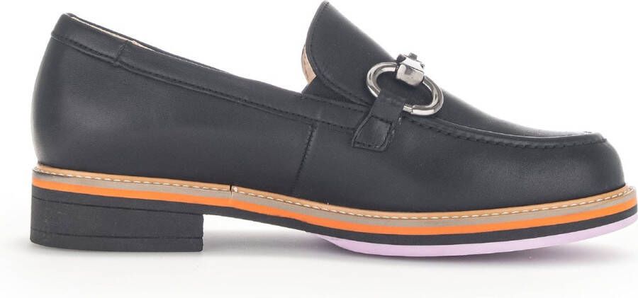 Gabor Comfortabele leren loafer voor dames Black Dames