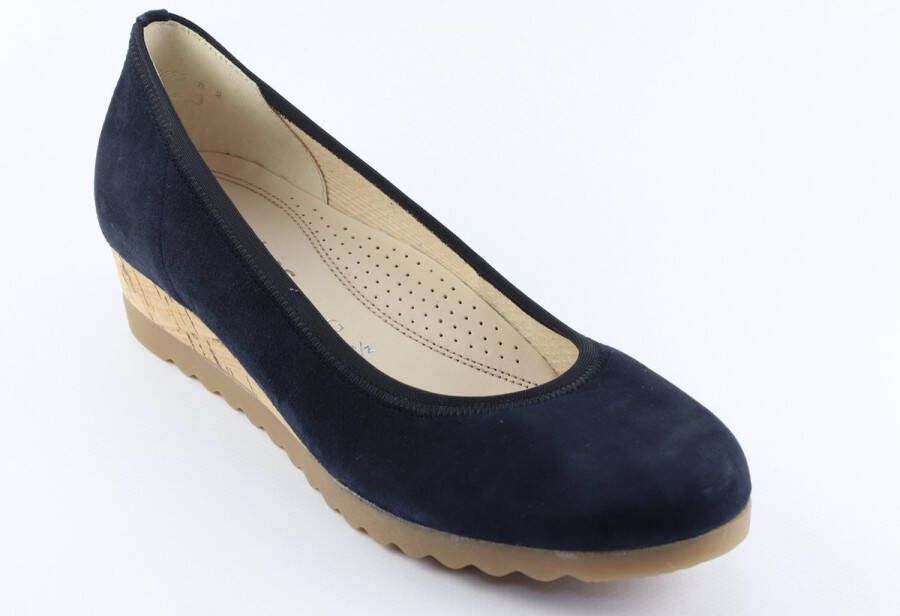 Gabor Marineblauwe Suède Sleehak Ballerina's Blue Dames - Foto 1