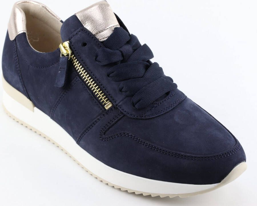 Gabor Blauwe Leren Sneaker met Uitneembaar Voetbed en Ritssluiting Blue Dames - Foto 2