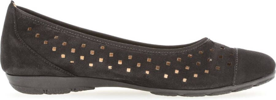 Gabor Zwarte Suède Zomerballerinas Black Dames - Foto 2