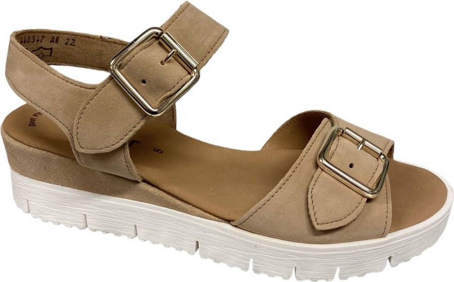 Gabor 24.770-14 Samtchevreau Caramel-sandalen voetbed- sandalen