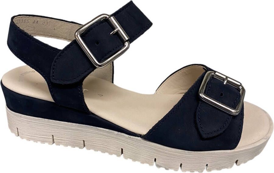 Gabor 24.770-16 Soft Nubuck Blue-voetbed sandaal- sandaal-sleehak sandaal