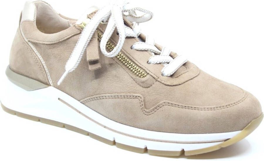 Gabor 26.587.30 Lichtbruin taupe kleurige sneakers wijdte G