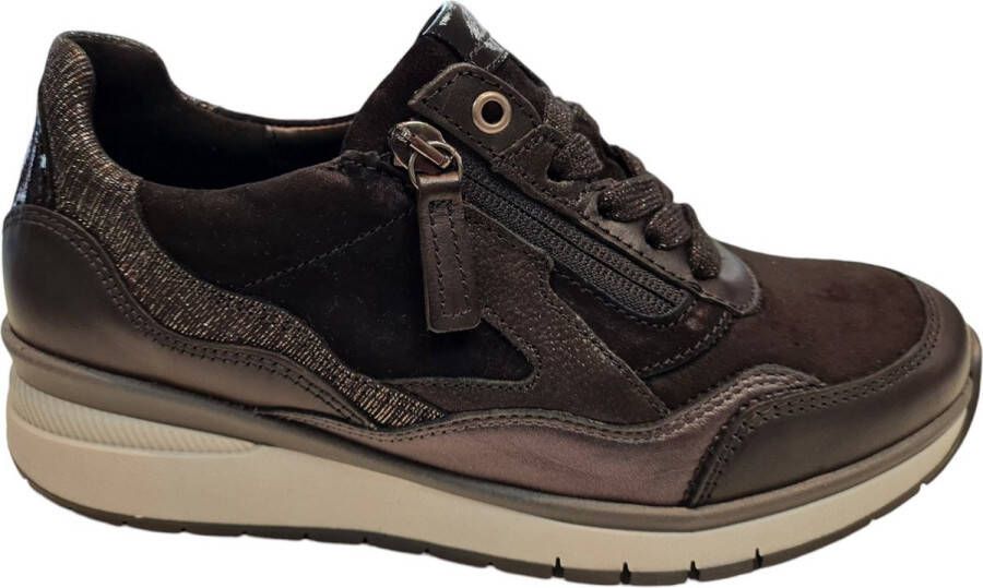 Gabor Sneakers met sleehak Capri vrijetijdsschoen lage schoen veterschoen in k-breedte (= extra breed)