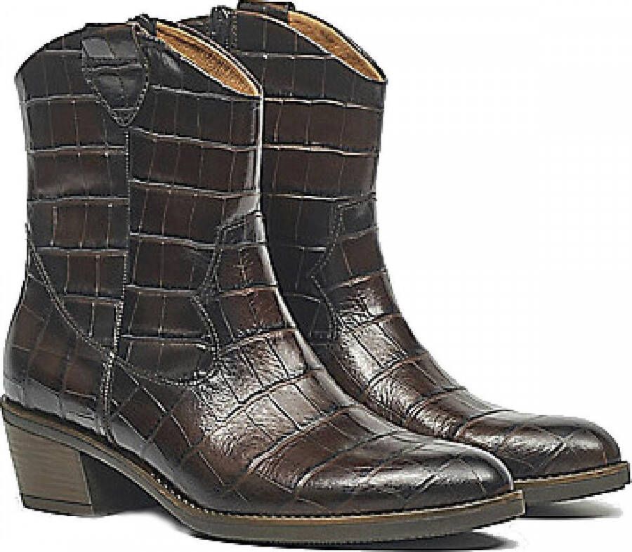 Gabor 31.600.53 Dames Enkellaars Bruin Krokoprint - Foto 3