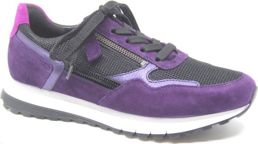 Gabor 36.378.49 Paarse dames sneakers met rits