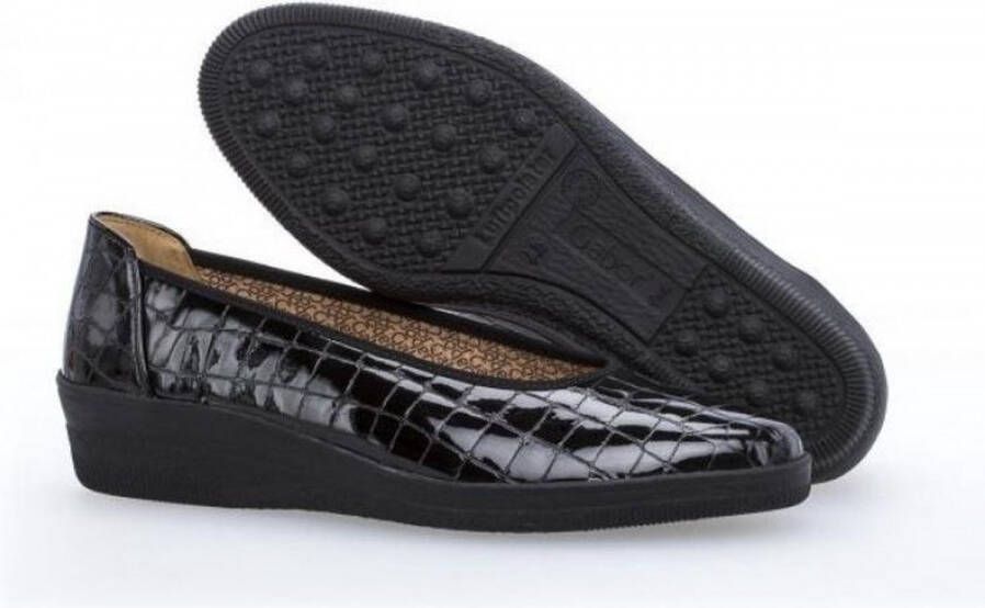 Gabor Dames Slip-on Crocoprint Patent Black Dames