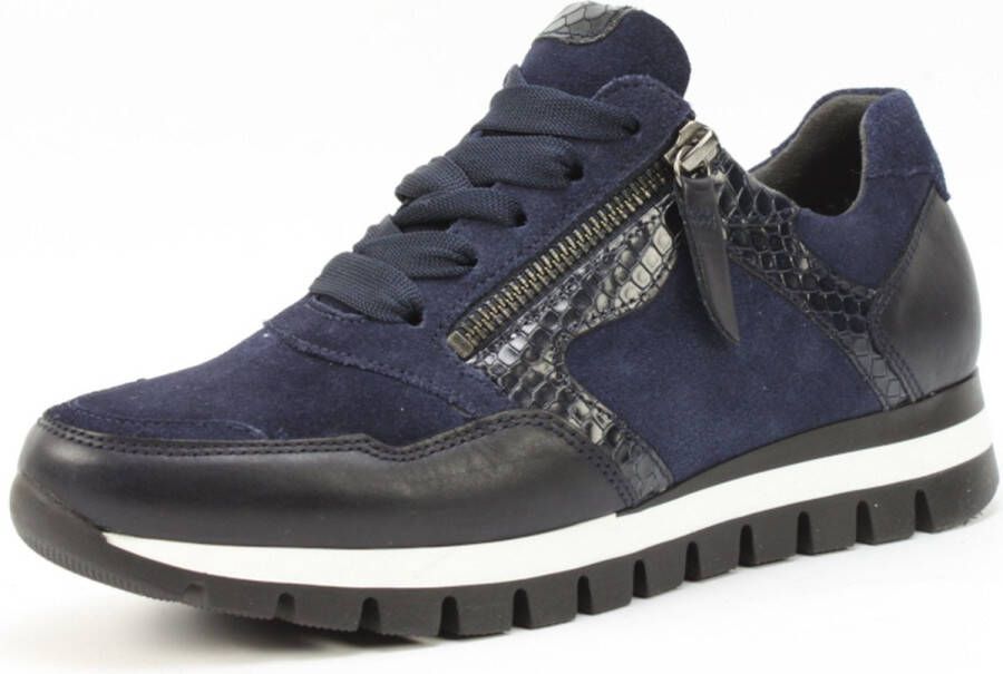 Gabor Marine Fluweelmand Sportieve Schoenen Blue Dames