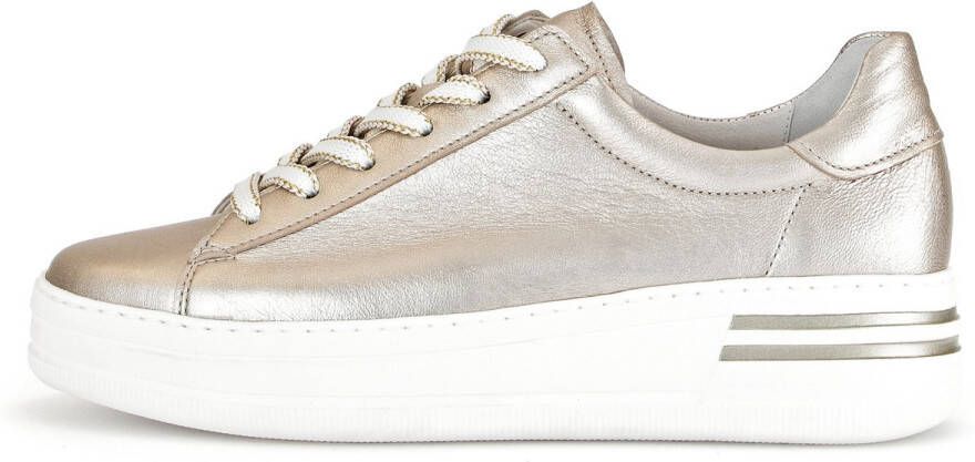 GABOR Lage Sneakers Dames 395 Maat: 38 Materiaal: Leer Kleur: Goud