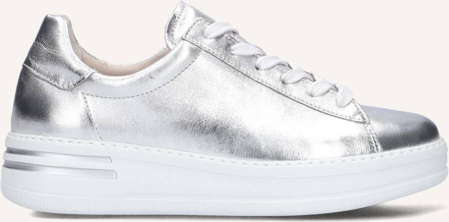 GABOR Lage Sneakers Dames 395 Maat: 41 Materiaal: Leer Kleur: Zilver