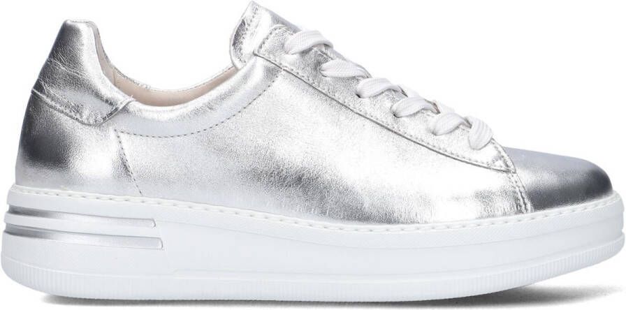 GABOR Lage Sneakers Dames 395 Maat: 37 Materiaal: Leer Kleur: Zilver - Foto 2