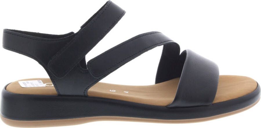 Gabor Zwarte Leren Sandalen Modern Comfortabel Black Dames