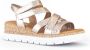 Gabor Gouden Leren Sandalen Stijlvol Platform Beige Dames - Thumbnail 7