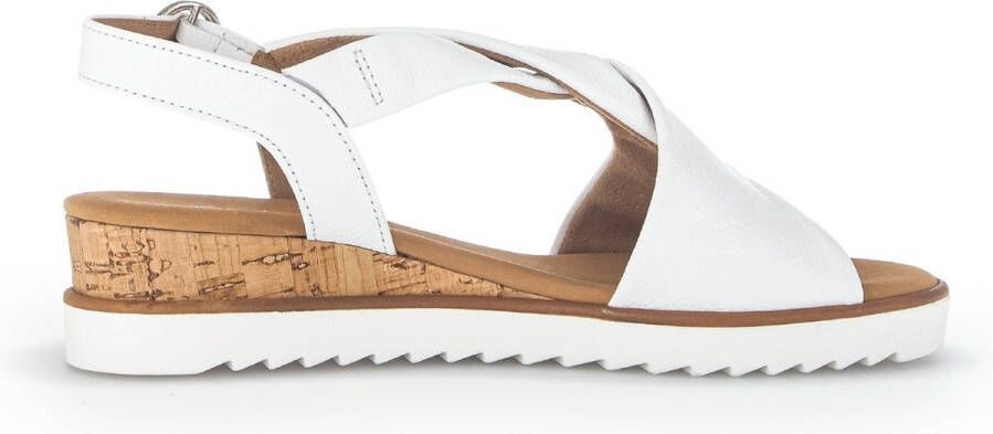 Gabor Witte Leren Kruisband Sandalen White Dames