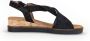 Gabor Zwarte Velours Leren Kruisband Sandalen Black Dames - Thumbnail 3