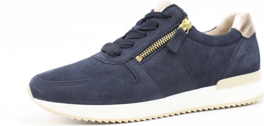 Gabor Blauw Gouden Suède Sneakers Multicolor Dames