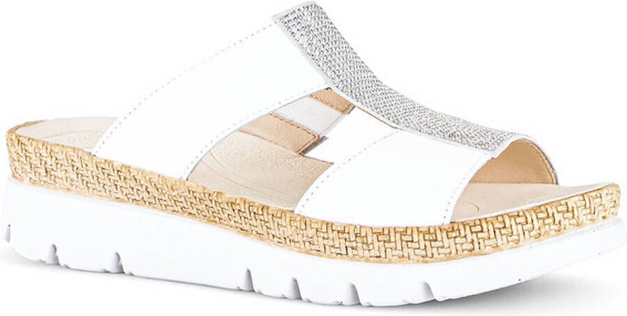 Gabor Witte leren muil sandalen White Dames