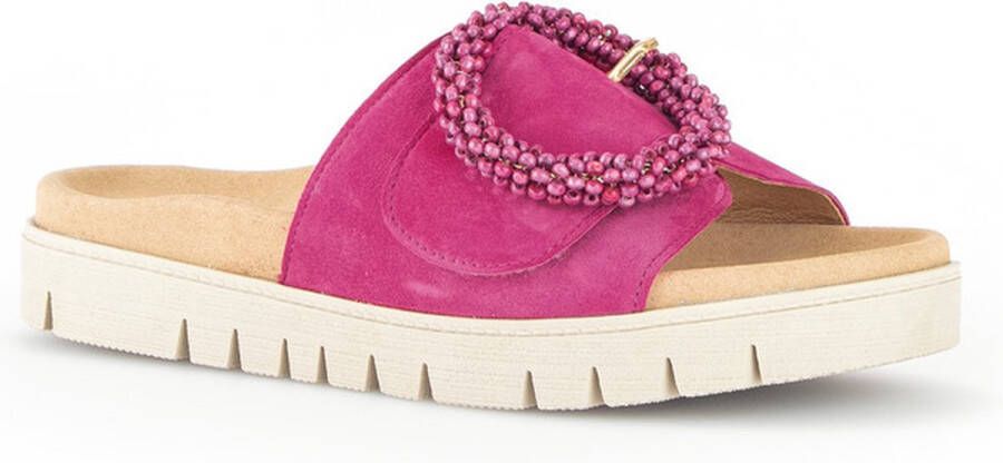 Gabor -Dames roze donker slippers & muiltjes