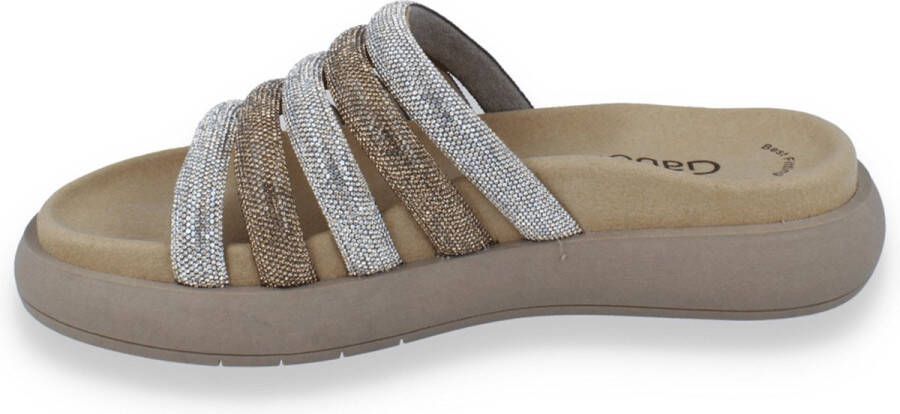 Gabor Gouden Textiel Muiltjes Yellow Dames