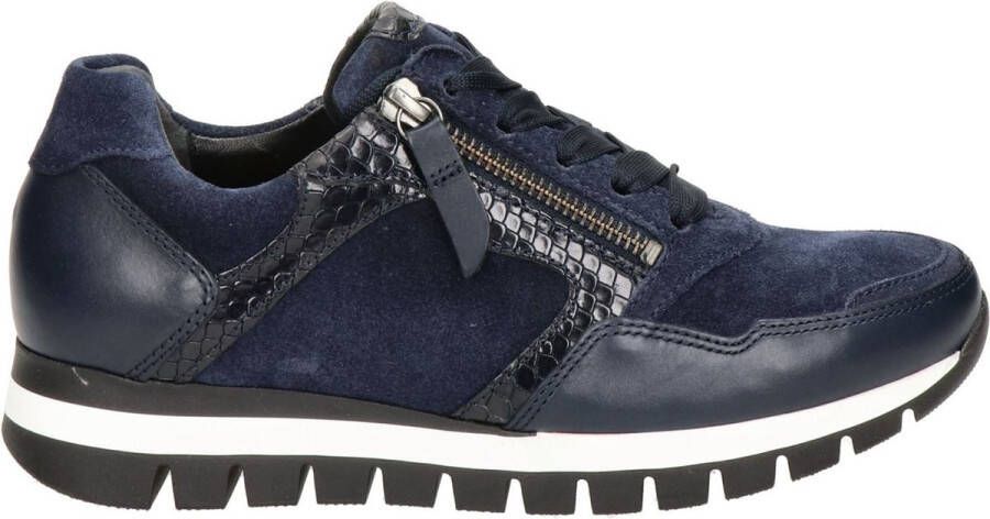 GABOR Lage Sneakers Dames 438 Maat: 42 5 Materiaal: Suède Kleur: Blauw - Foto 4