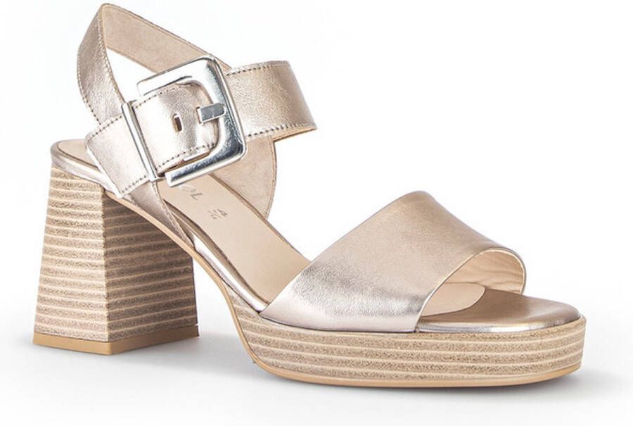Gabor Gouden Sandalen met Blokhak Yellow Dames