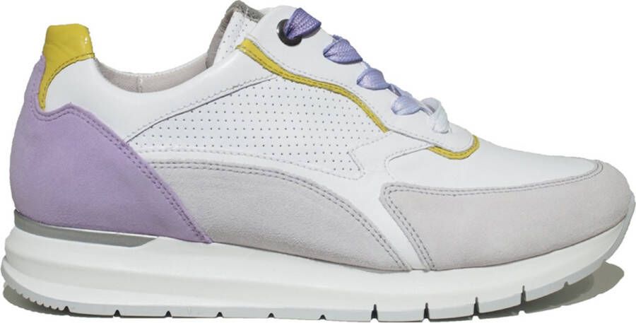 Gabor 46.355.52 Nap.Velour Lack Weis-sneakers -veterschoen