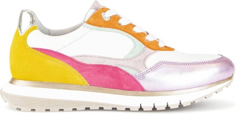 Gabor 46.375 Zilver Oranje Paars Offwhite Roze Sneaker