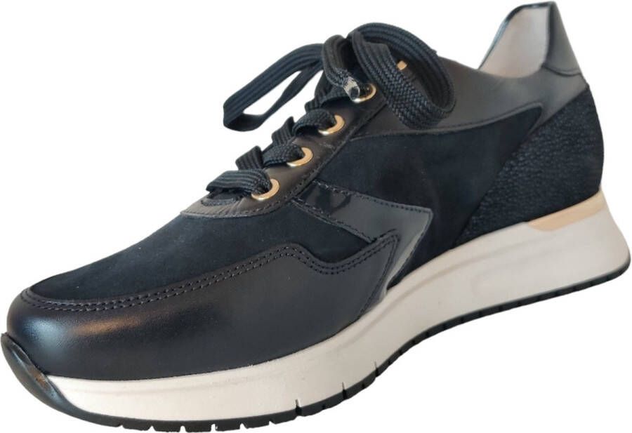 GABOR Lage Sneakers Dames 448 Maat: 38 Materiaal: Leer Kleur: Blauw