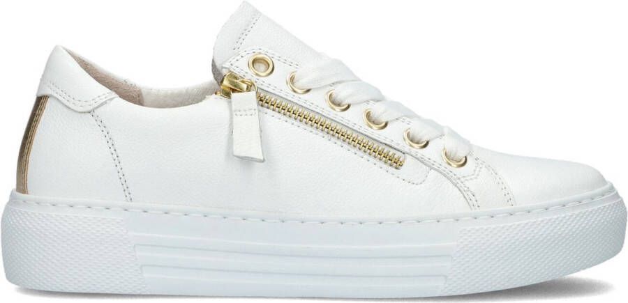 GABOR Lage Sneakers Dames 498 Maat: 38 5 Materiaal: Leer Kleur: Wit - Foto 1