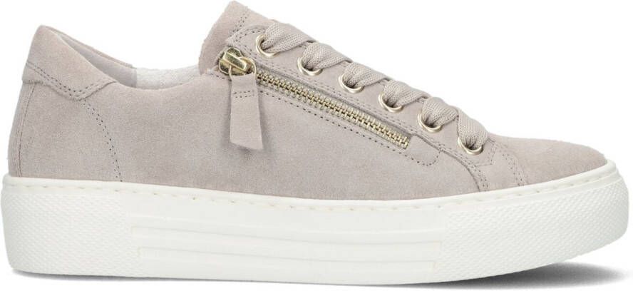 Gabor Beige Lage Sneaker met Gouden Accenten