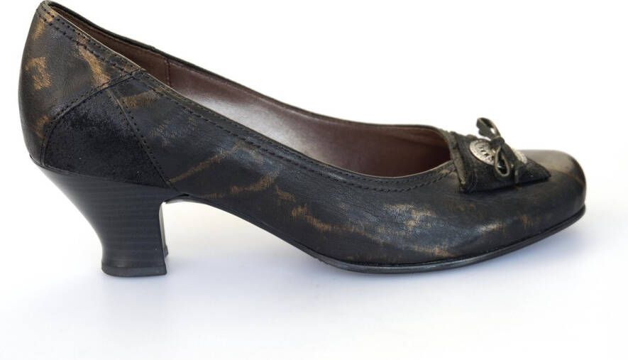 Gabor Trendy zwarte gouden leren pump Black Dames