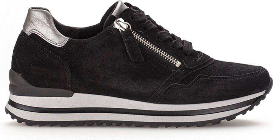 GABOR Lage Sneakers Dames 528 Maat: 36 Materiaal: Suède Kleur: Zwart - Foto 3