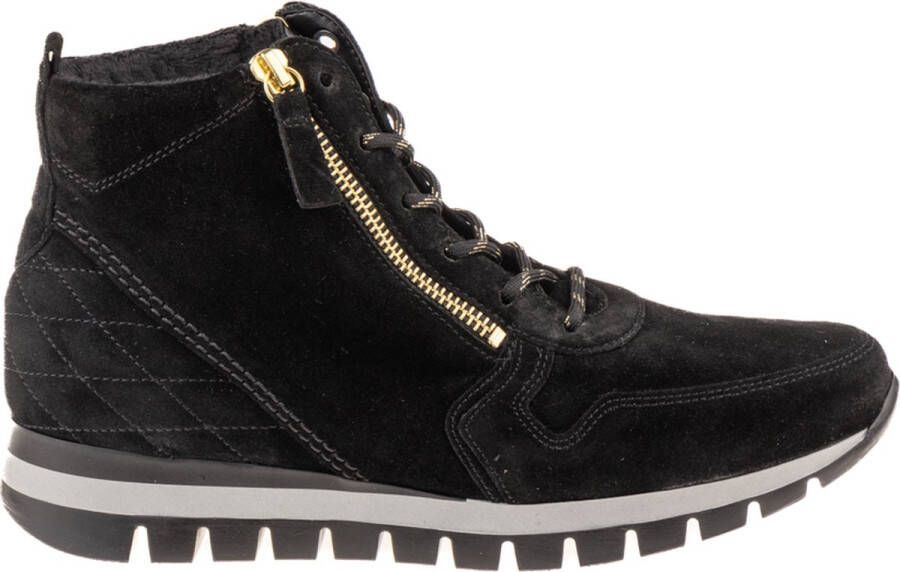 GABOR Hoge Sneakers Dames 455 Maat: 40 5 Materiaal: Suède Kleur: Zwart