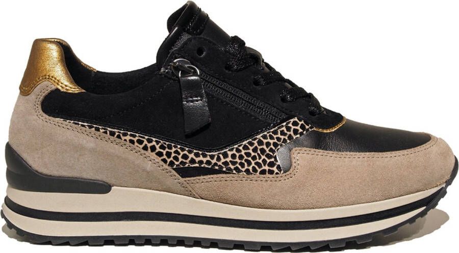 Gabor Suède Sneakers met Lamm Samt Giraf Met Patroon