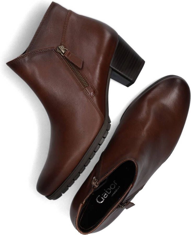 Gabor 603.1 Enkellaarsjes Enkelboots met rits Dames Cognac