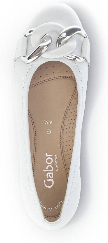 Gabor Ballerina's Florence Trouwschoen platte schoenen slippers met elegante sierketting