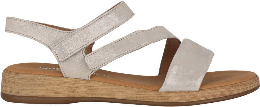 Gabor Glanzende Leren Dames Sandaal Beige Dames