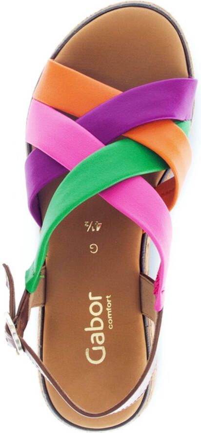 Gabor Sleehaksandaaltjes Florence plateau zomerschoen in kleurrijk design wijdte g (=wijd) - Foto 4