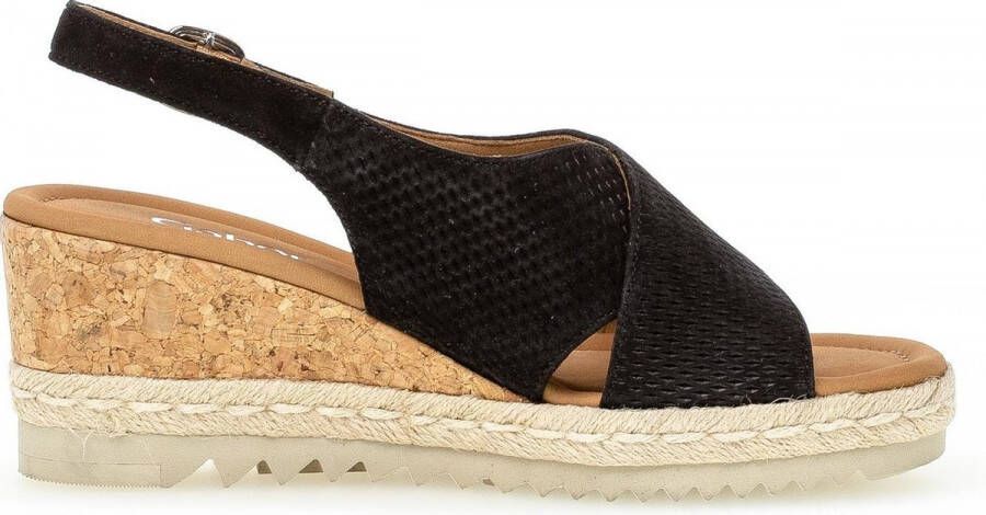 Gabor Zwarte suède sleehak sandalen