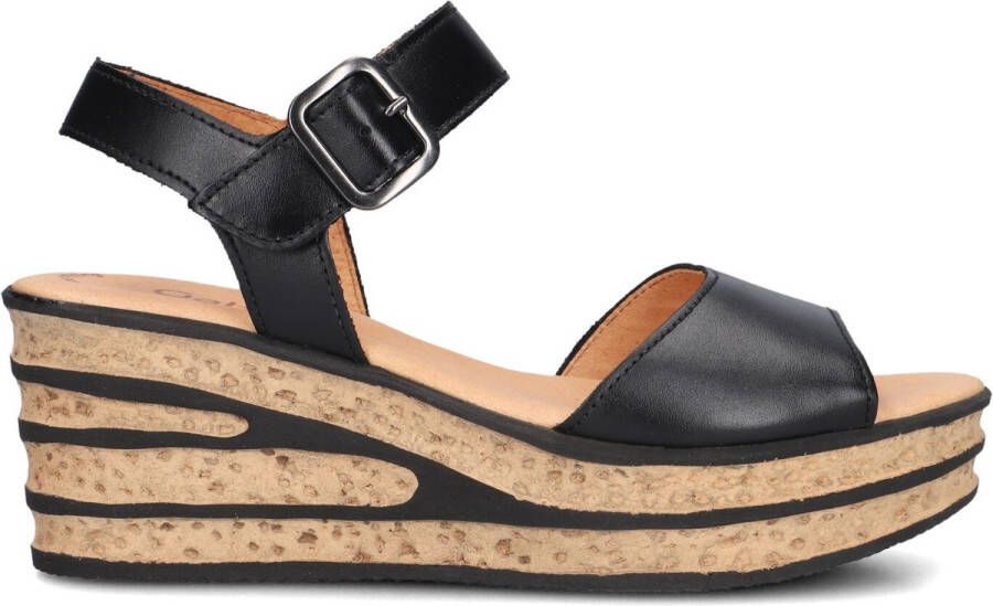 Gabor 651 Sandalen Met Sleehak Dames Zwart