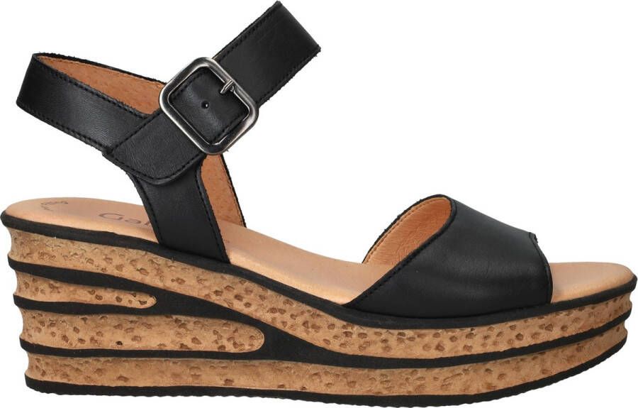 Gabor 651 Sandalen Met Sleehak Dames Zwart