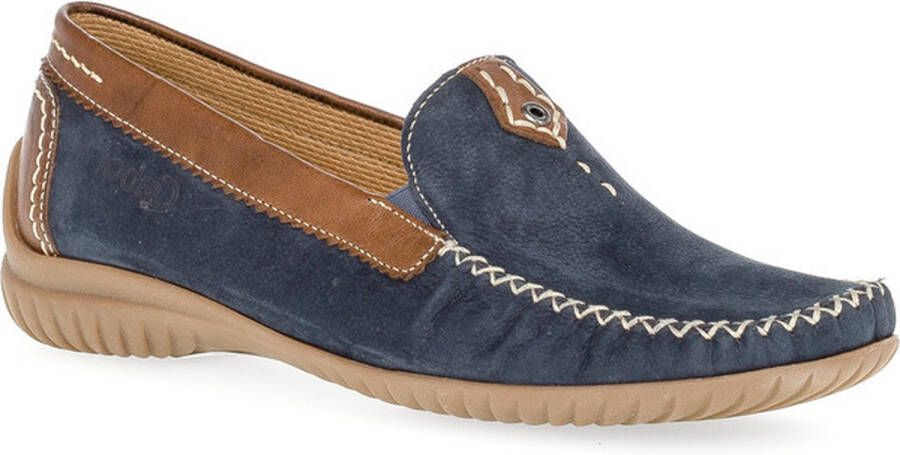Gabor Blauwe nubuck leren mocassins Blue Dames