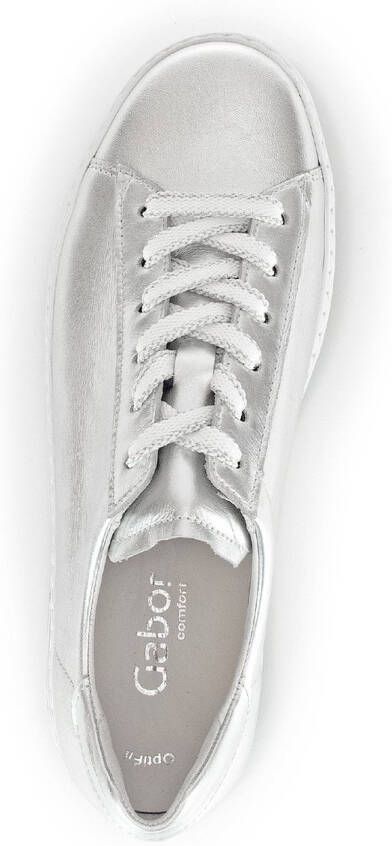 GABOR Lage Sneakers Dames 395 Maat: 35 5 Materiaal: Leer Kleur: Zilverkleurig