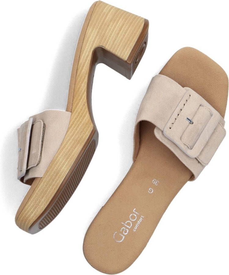 GABOR Muiltjes Dames 722.3 Maat: 40 Materiaal: Suède Kleur: Beige - Foto 2