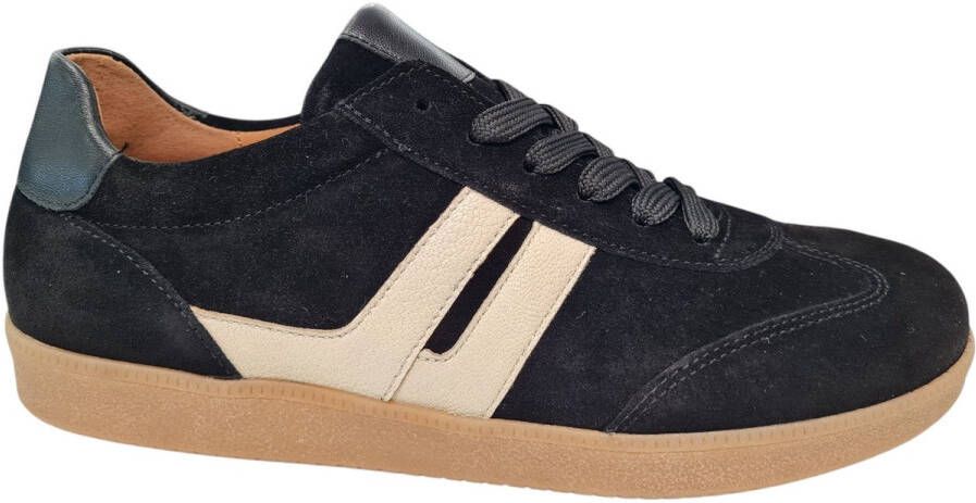 Gabor 73.300.17 Zwarte Suede Dames Sneakers Zwart