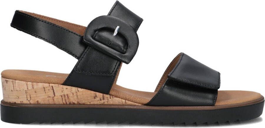 Gabor Zwarte Sandalen 752 Stijlvol Comfort Black Dames