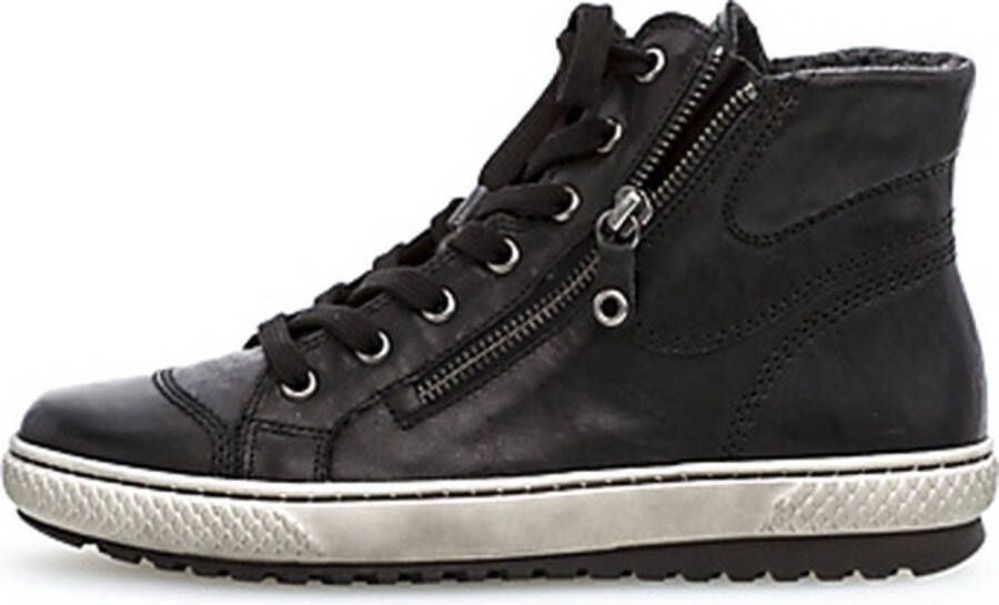 Gabor 754 Hoge sneakers Leren Sneaker Dames Zwart - Foto 4