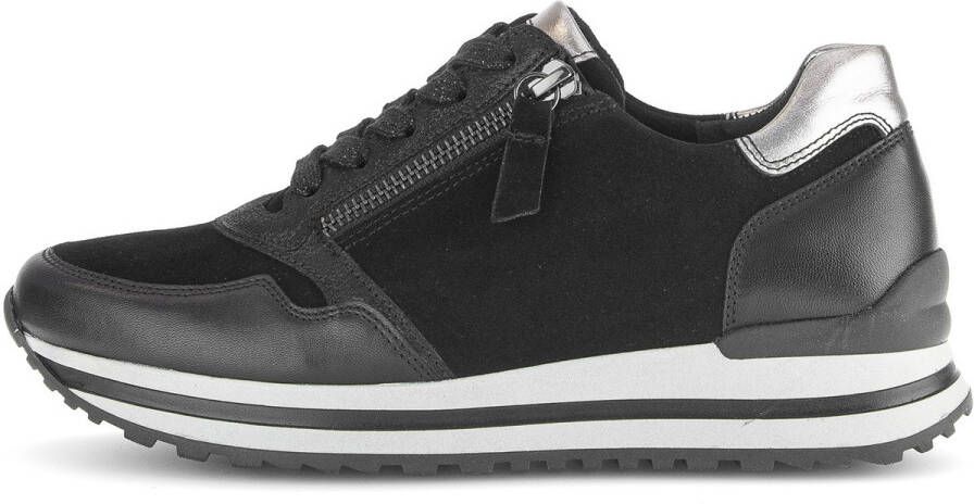 Gabor Sneakers met sleehak Turijn vrijetijdsschoen halfschoen veterschoen gepolsterde schacht h-breedte