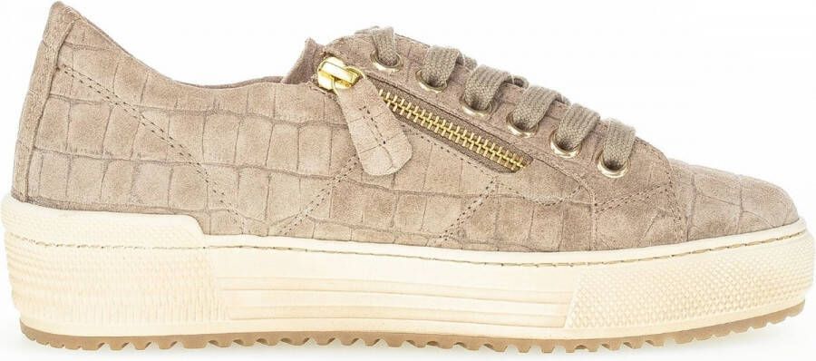 Gabor Beige Suède Dames Sneakers Beige Dames