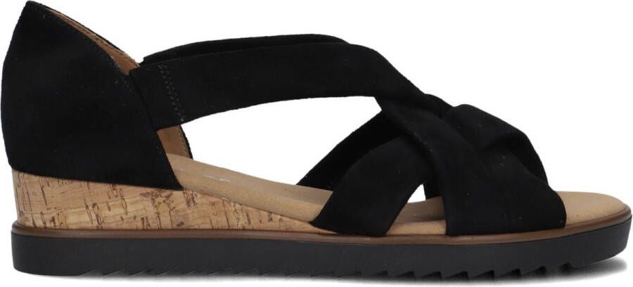 Gabor 782 Sandalen Met Sleehak Dames Zwart
